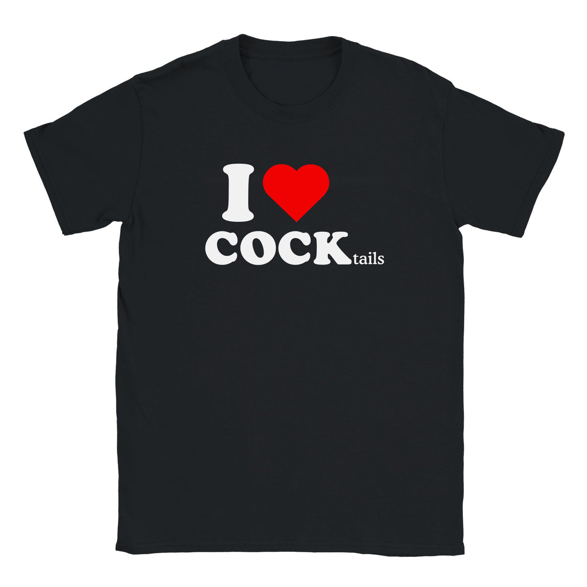 I LOVE COCK (TAILS) - BABY TEE – Black