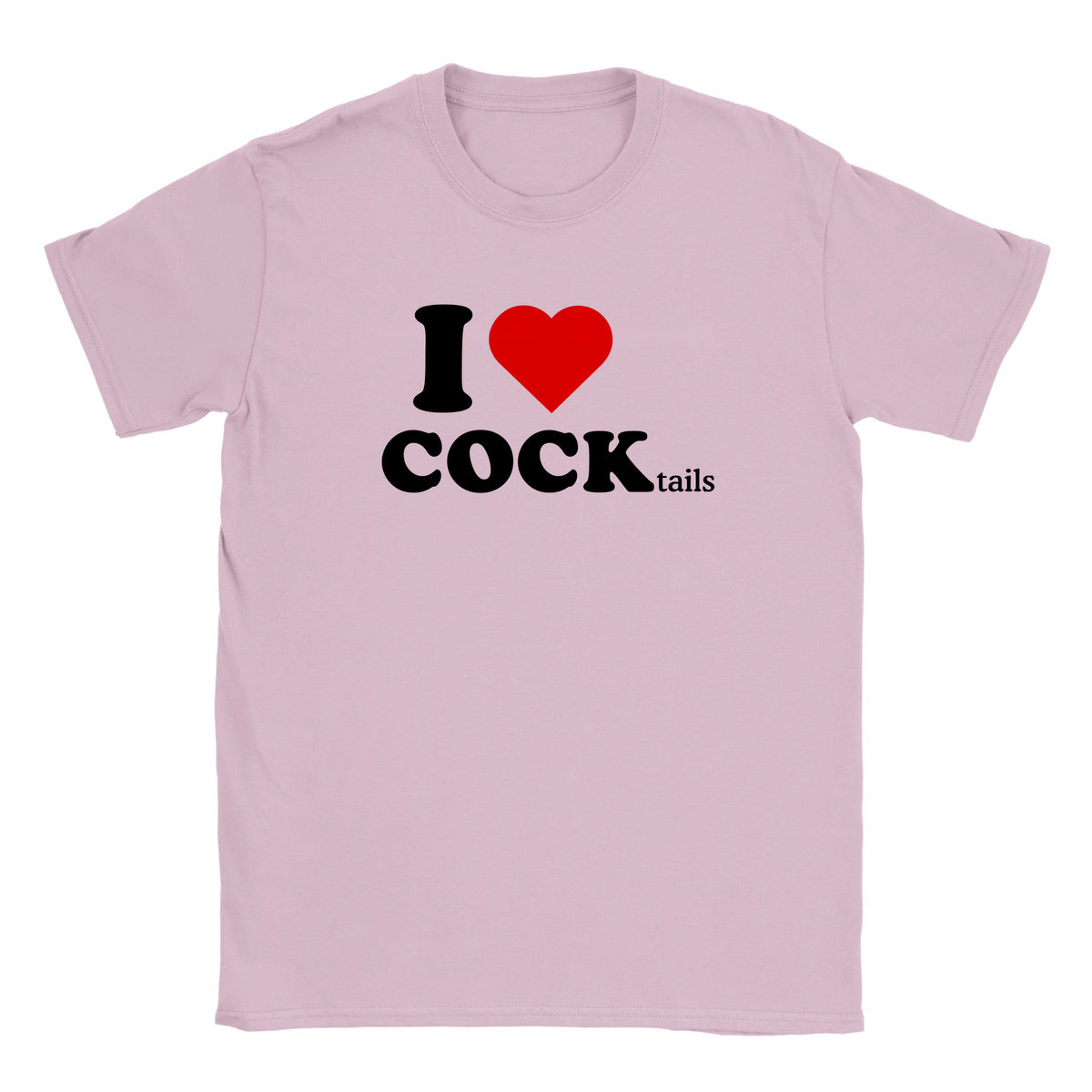 I LOVE COCK (TAILS) - BABY TEE – Light Pink