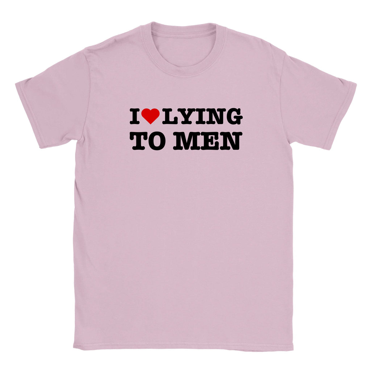 I LOVE LYING TO MEN - BABY TEE – Light Pink