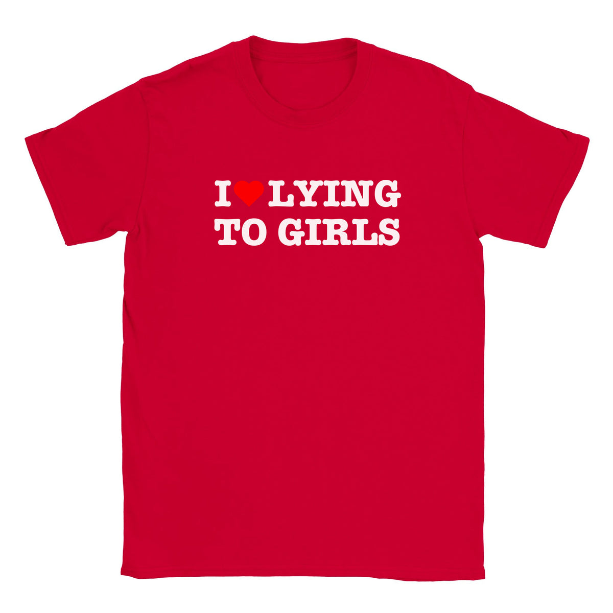 I LOVE LYING TO GIRLS - BABY TEE – Red