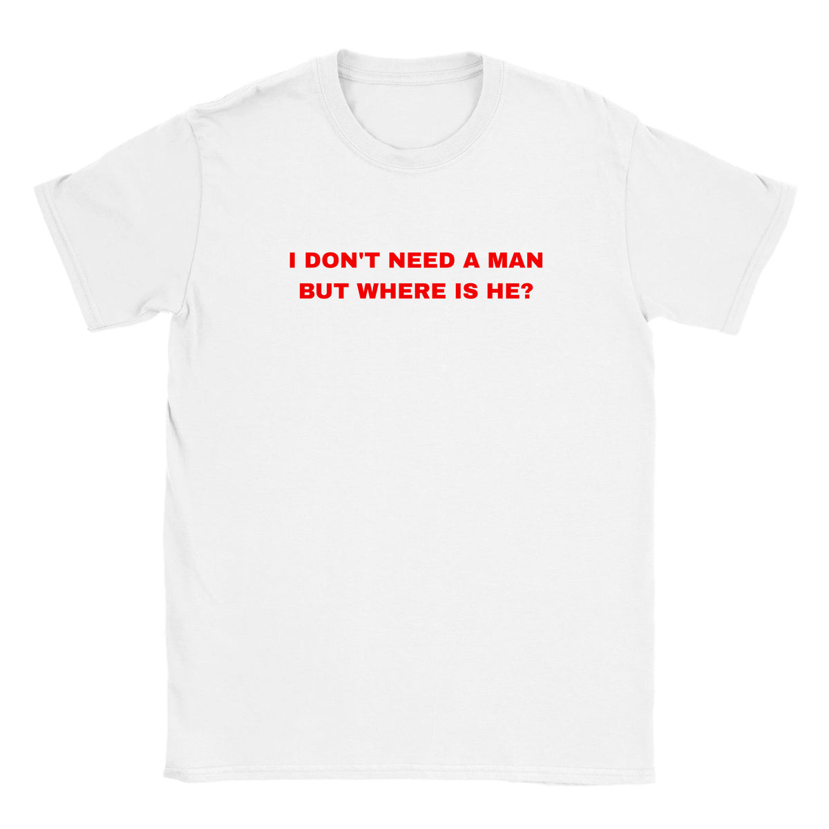 I DON'T NEED A MAN BUT WHERE IS HE? - BABY TEE – White