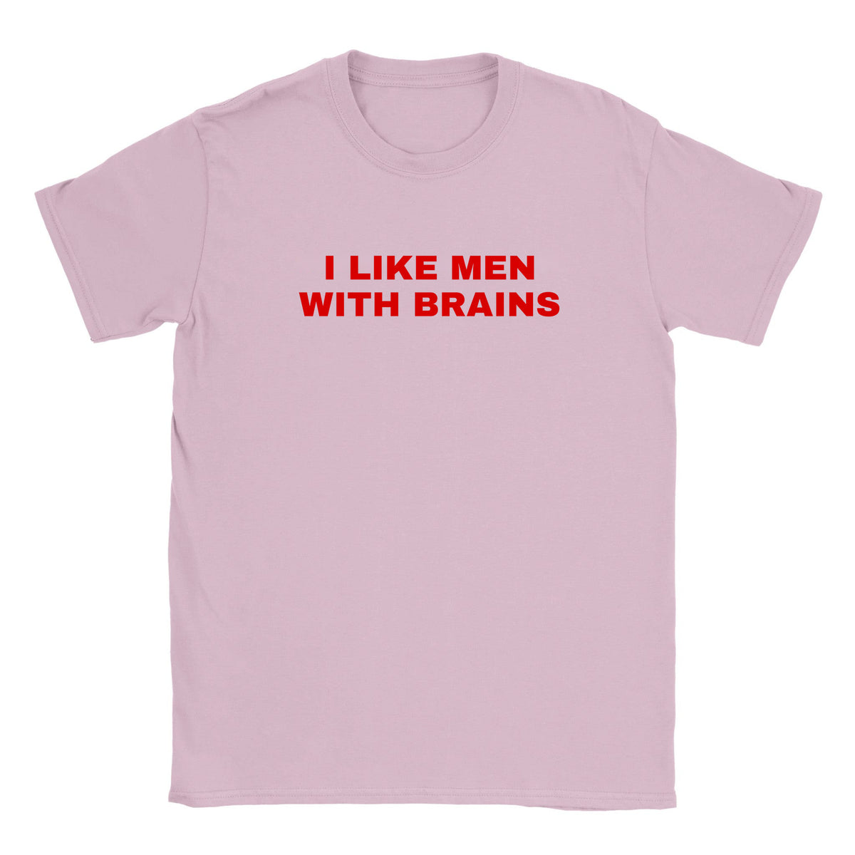 I LIKE MEN WITH BRAINS - BABY TEE – Light Pink