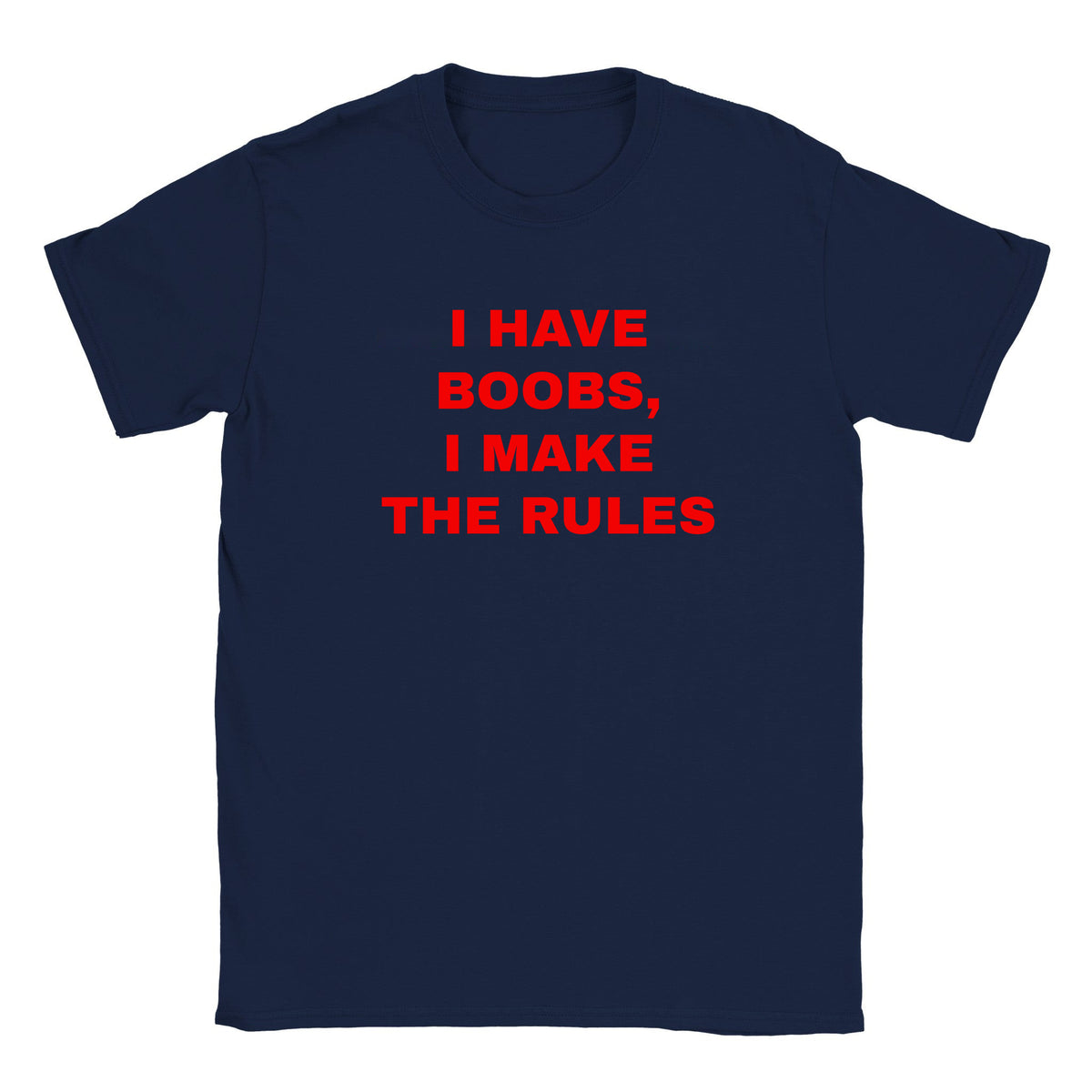 I HAVE BOOBS, I MAKE THE RULES - BABY TEE – Navy