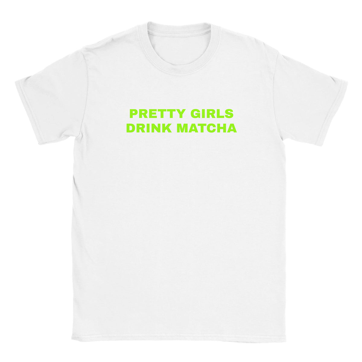 PRETTY GIRLS DRINK MATCHA - BABY TEE – White