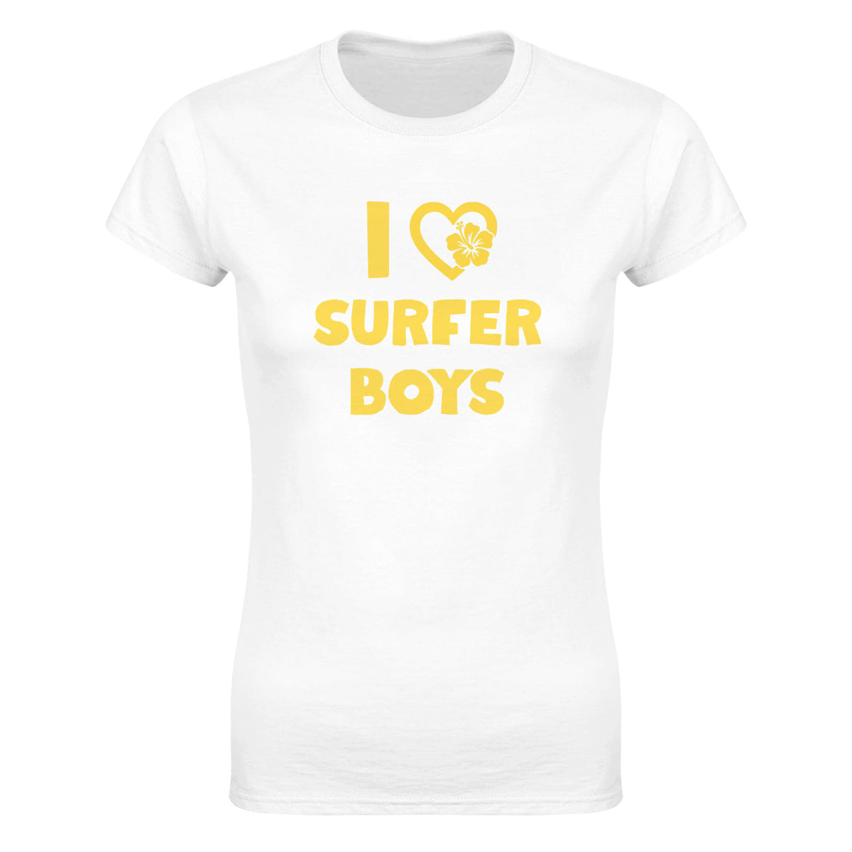 I LOVE SURFER BOYS - WOMEN'S TEE – White