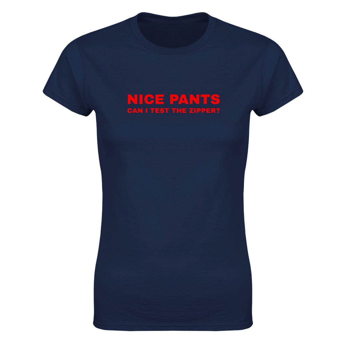 NICE PANTS CAN I TEST THE ZIPPER? - WOMEN'S TEE – Navy