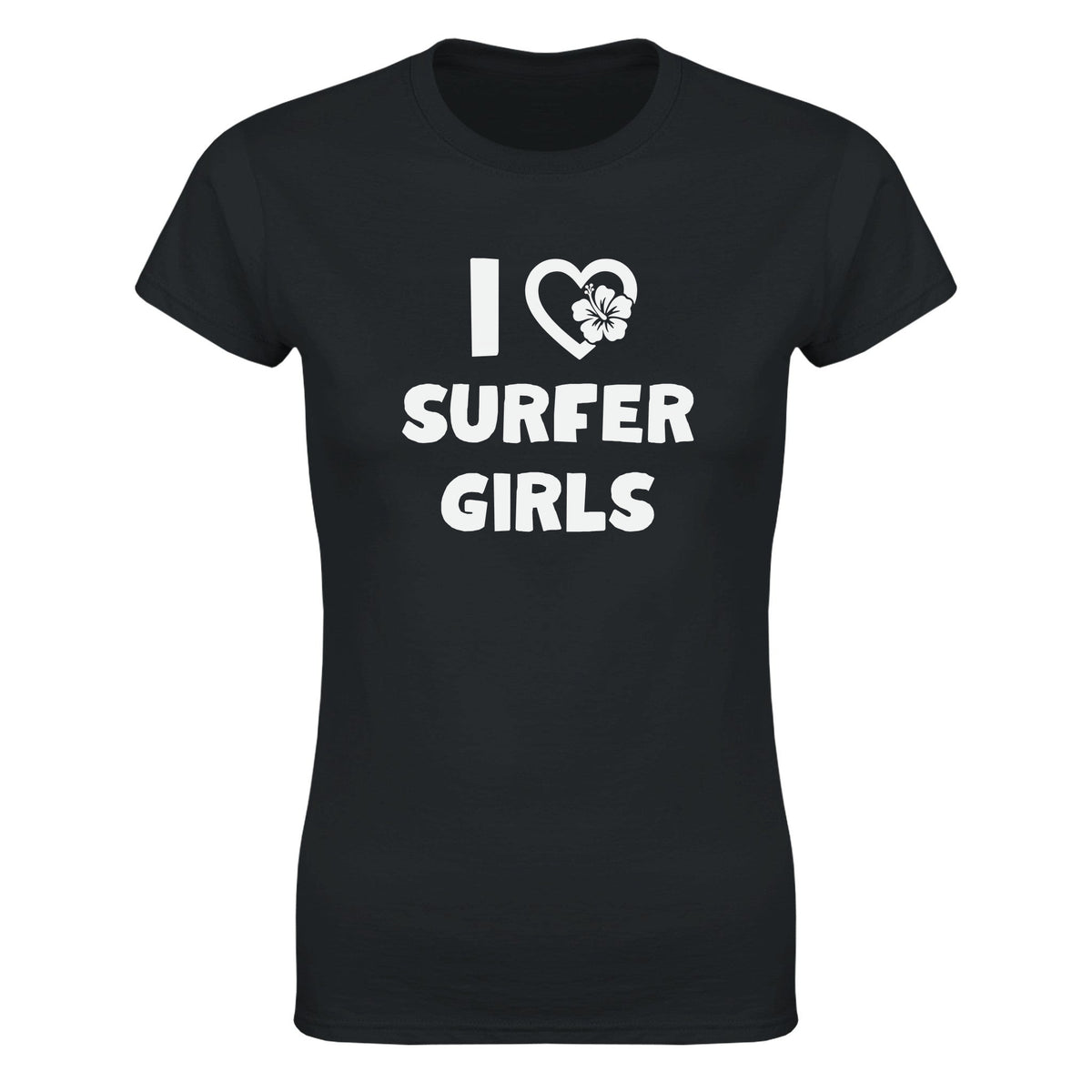 I LOVE SURFER GIRLS - WOMEN'S TEE – Black