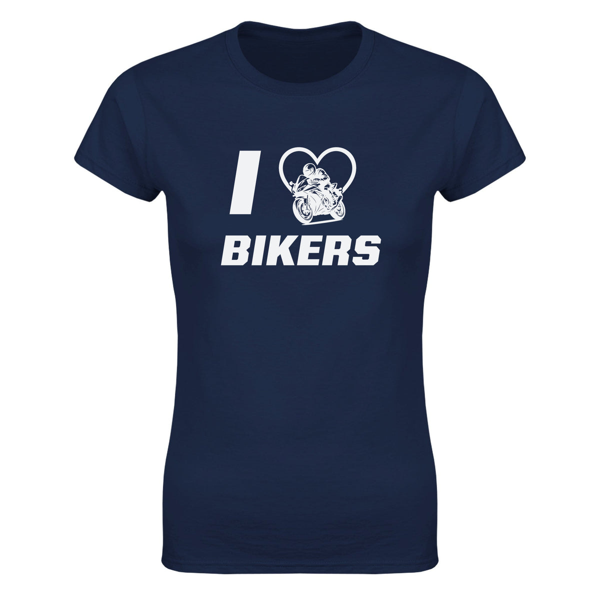 I LOVE BIKERS - WOMEN'S TEE – Navy