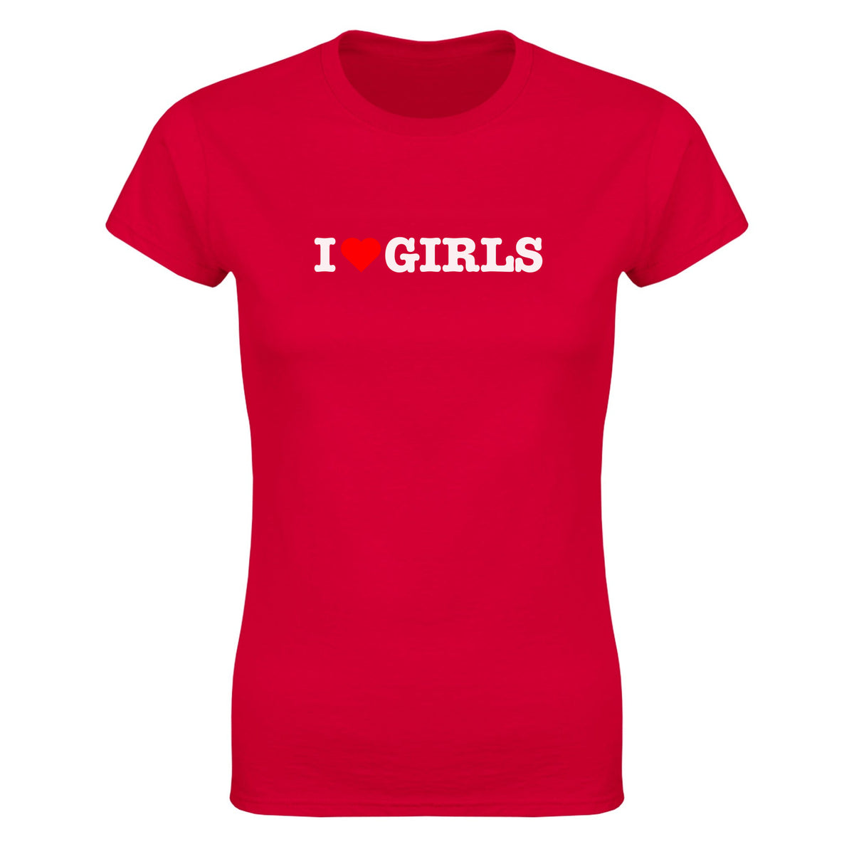 I LOVE GIRLS - WOMEN'S TEE – Red