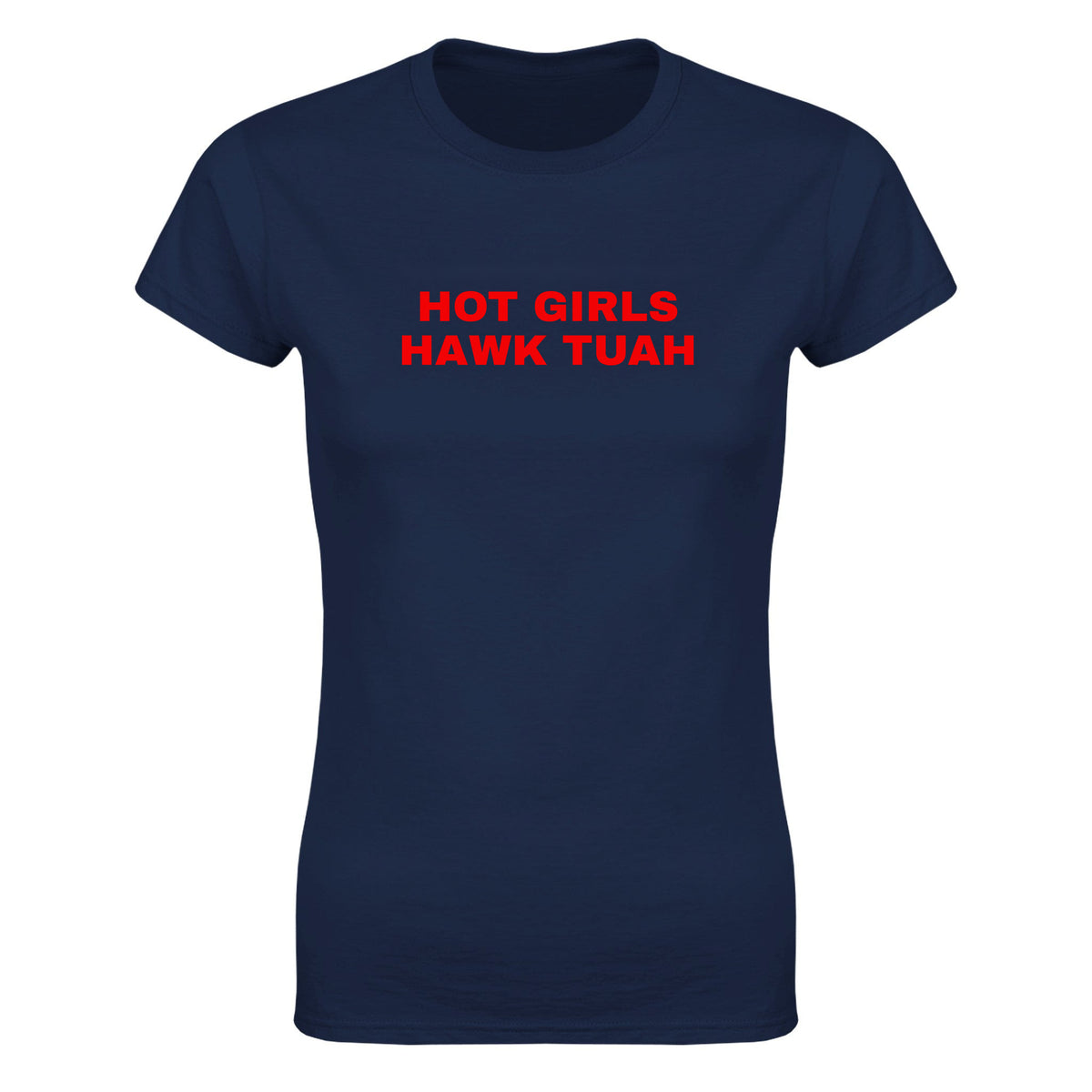 HOT GIRLS HAWK TUAH - WOMEN'S TEE – Navy
