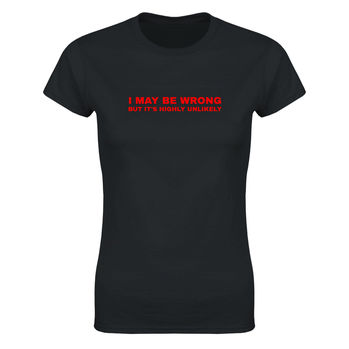 I MAY BE WRONG BUT IT'S HIGHLY UNLIKELY - WOMEN'S TEE – Black