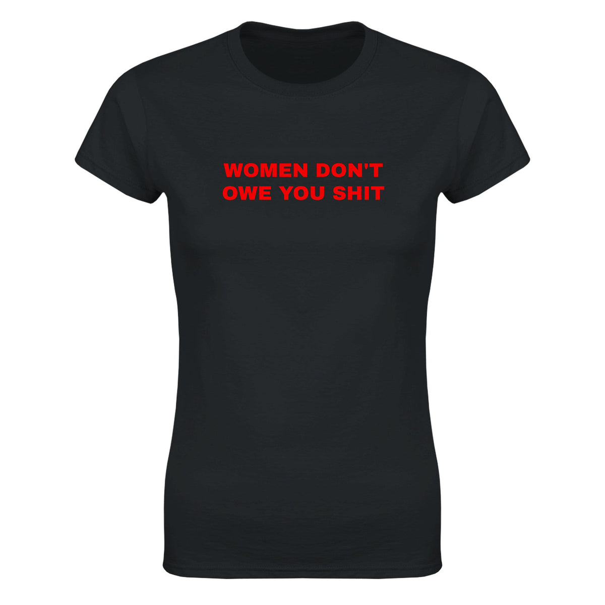 WOMEN DON'T OWE YOU SHIT - WOMEN'S TEE – Black