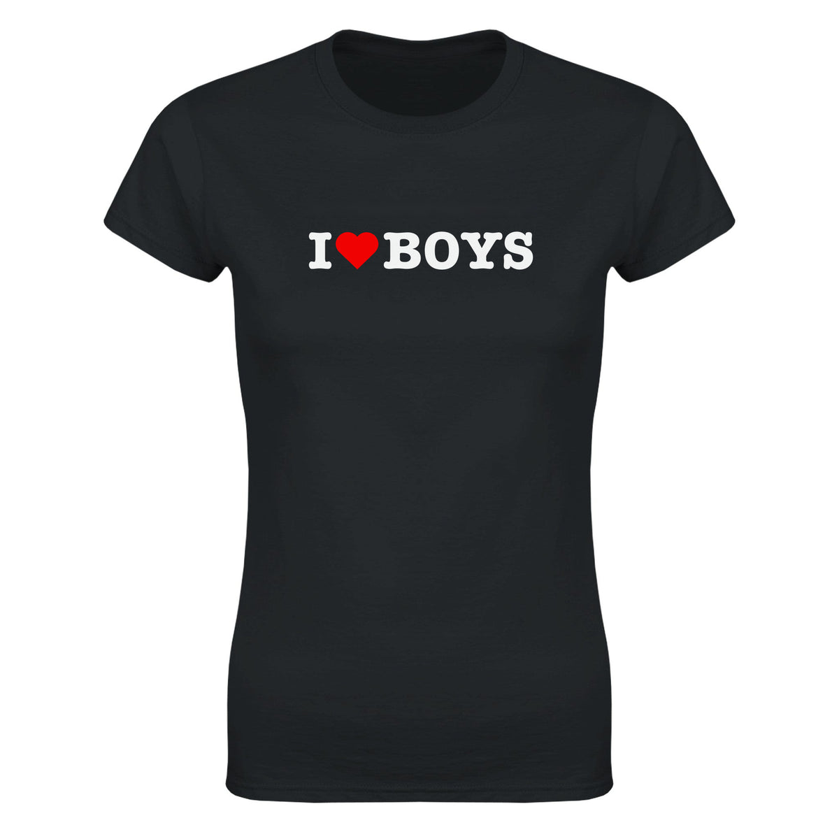 I LOVE BOYS - WOMEN'S TEE – Black