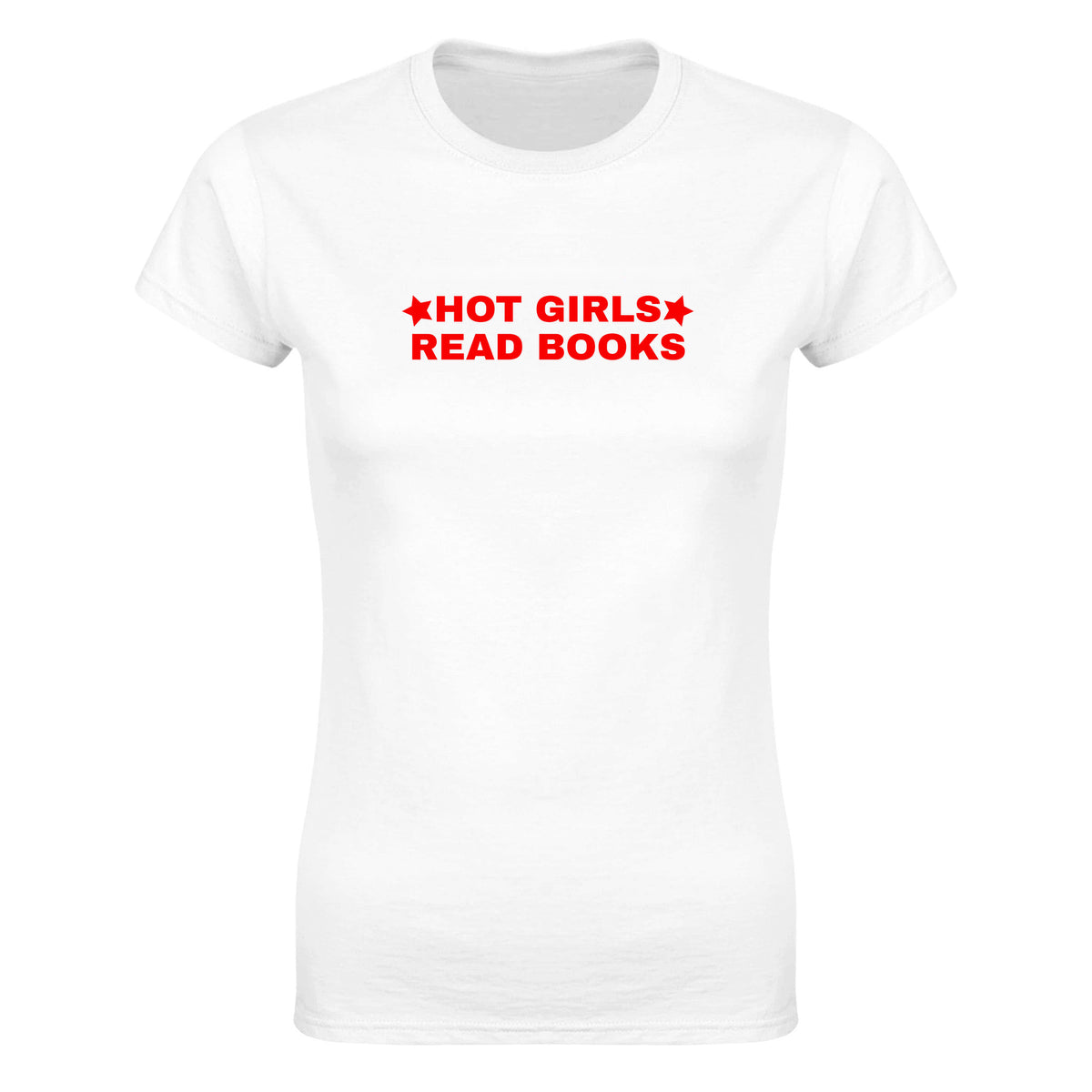 HOT GIRLS READ BOOKS - WOMEN'S TEE – White
