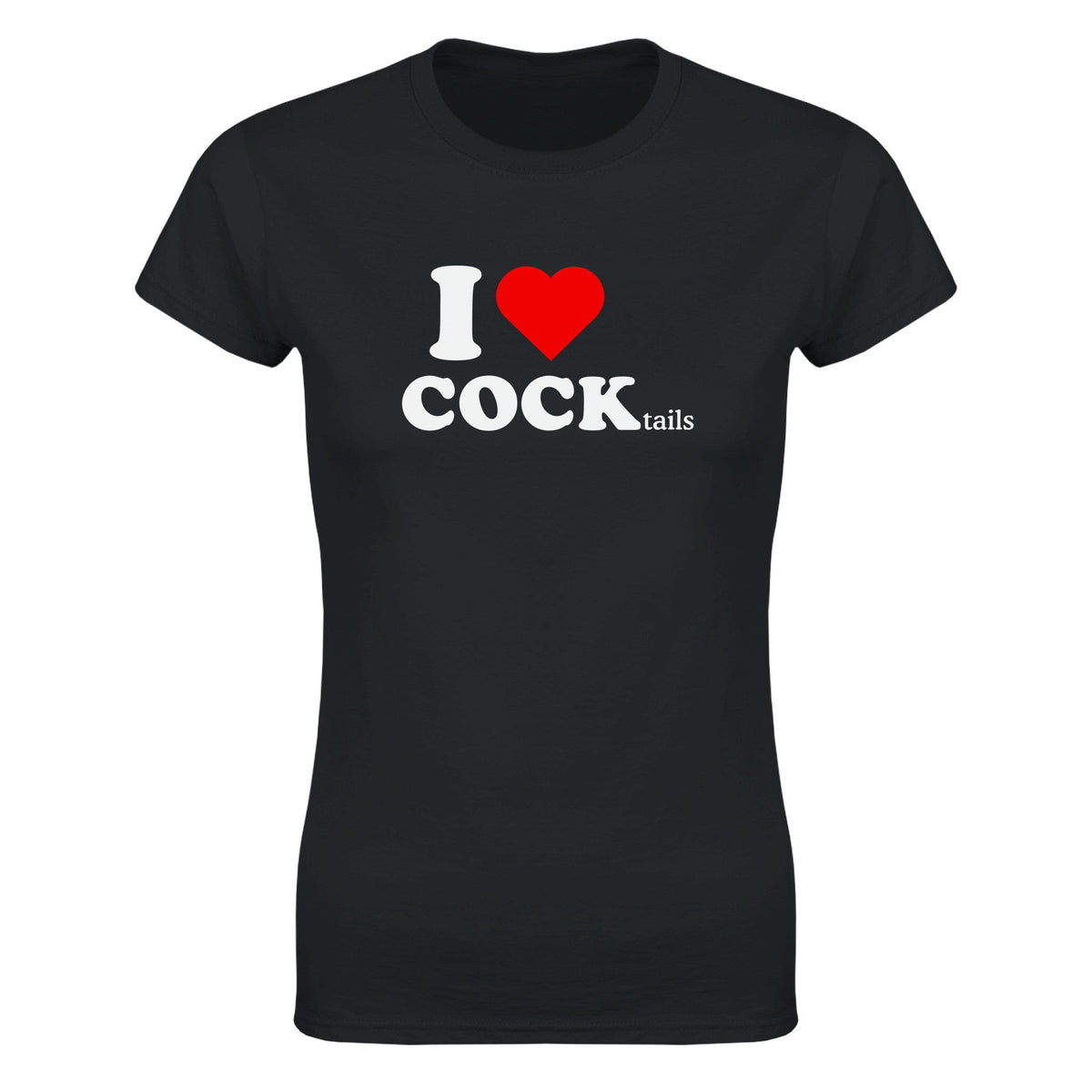 I LOVE COCK (TAILS) - WOMEN'S TEE – Black