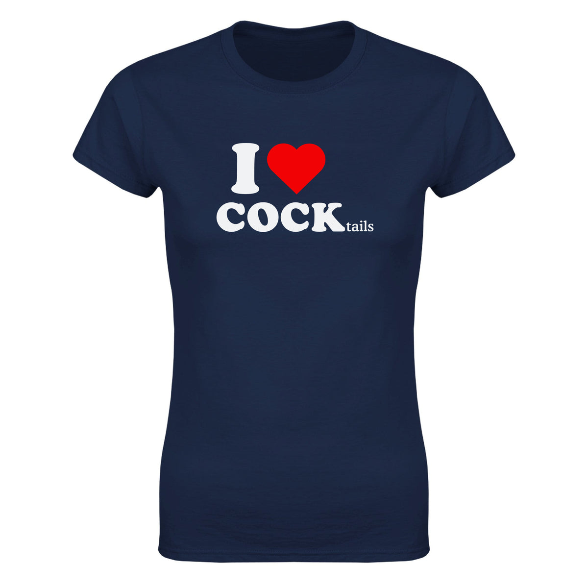 I LOVE COCK (TAILS) - WOMEN'S TEE – Navy