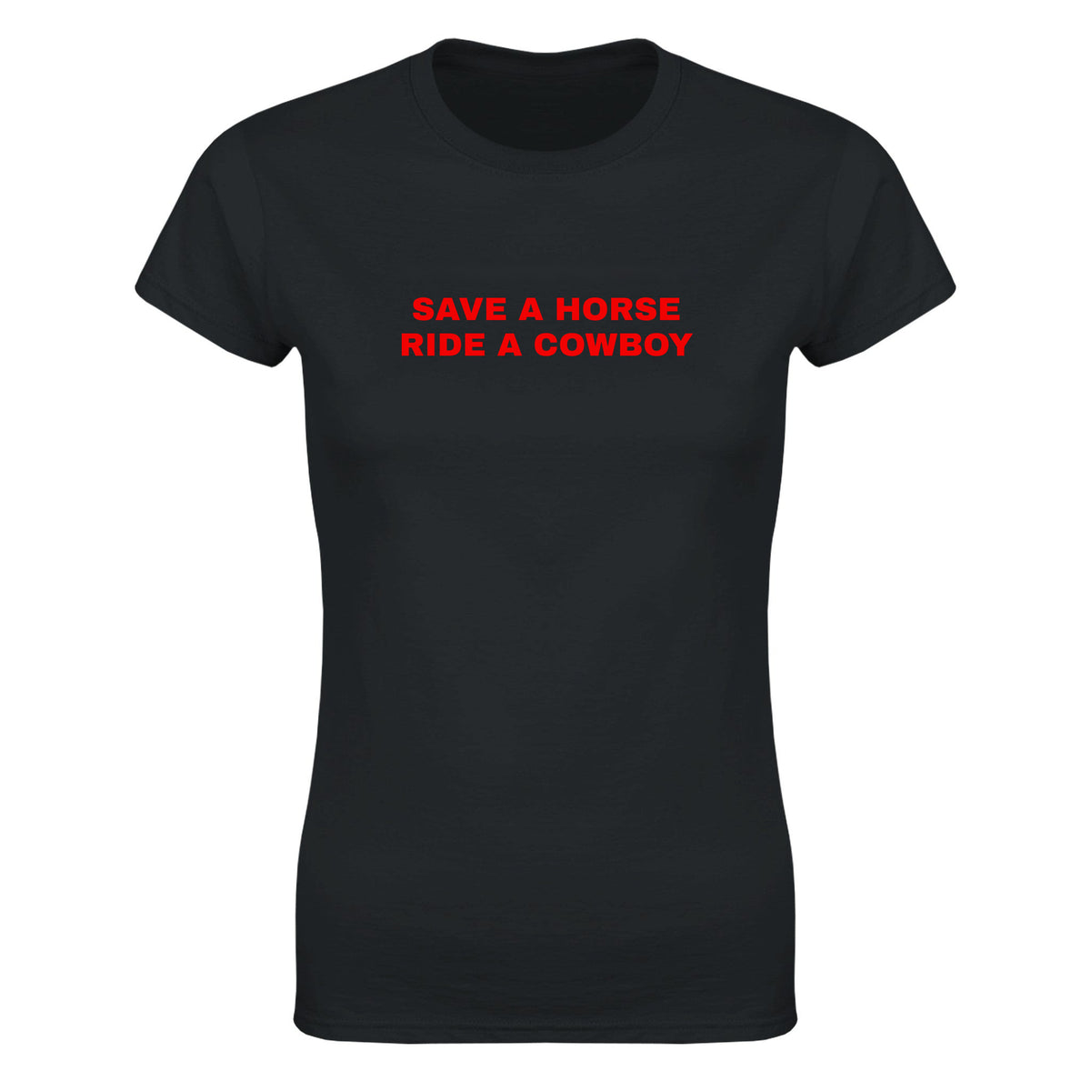 SAVE A HORSE RIDE A COWBOY - WOMEN'S TEE – Black