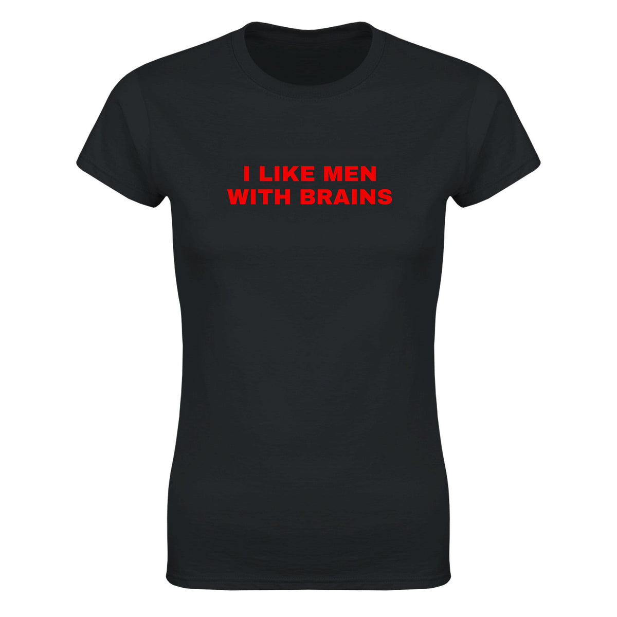 I LIKE MEN WITH BRAINS - WOMEN'S TEE – Black