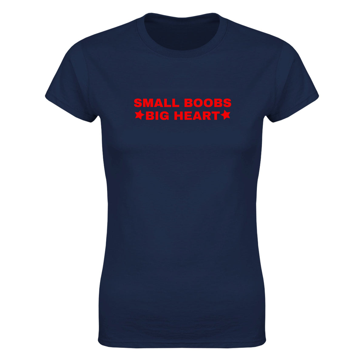 SMALL BOOBS BIG HEART - WOMEN'S TEE – Navy
