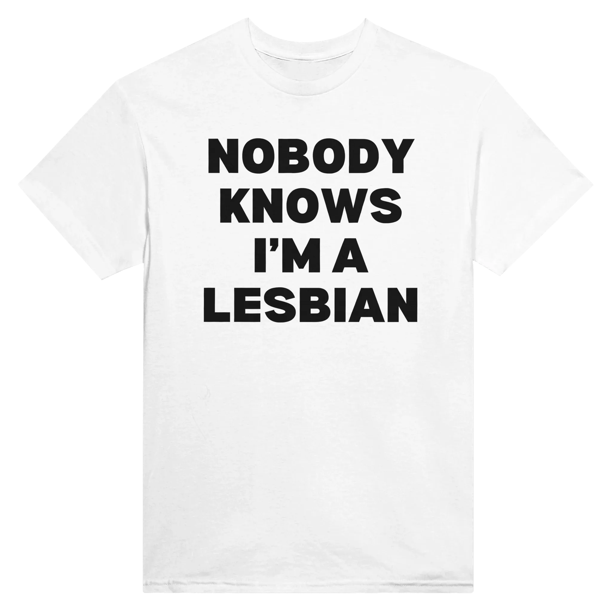 NOBODY KNOWS I'M A LESBIAN - TEE – White