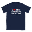 I LOVE MY ATTITUDE PROBLEM - BABY TEE – Navy
