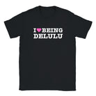 I LOVE BEING DELULU - BABY TEE – Black