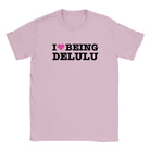 I LOVE BEING DELULU - BABY TEE – Light Pink