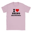 I LOVE BEING DELUSIONAL - BABY TEE – Light Pink