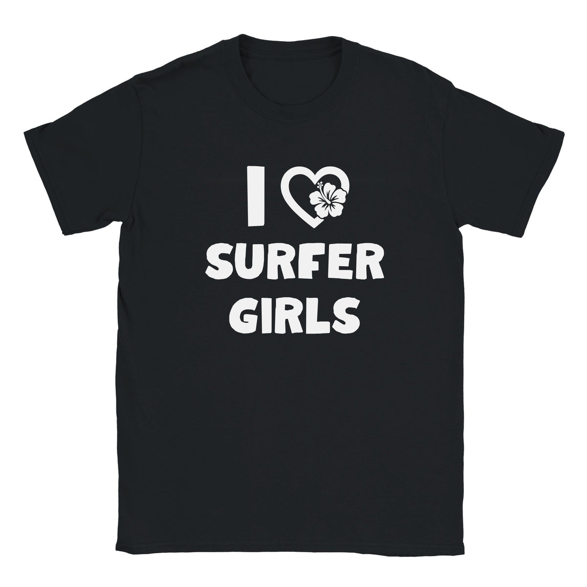 I LOVE SURFER GIRLS - BABY TEE – Black