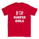 I LOVE SURFER GIRLS - BABY TEE – Red