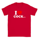 I LOVE COCK (TAILS) - BABY TEE – Red