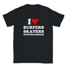 I LOVE SURFERS SKATERS SNOWBOARDERS - BABY TEE – Black