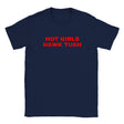 HOT GIRLS HAWK TUAH - BABY TEE – Navy