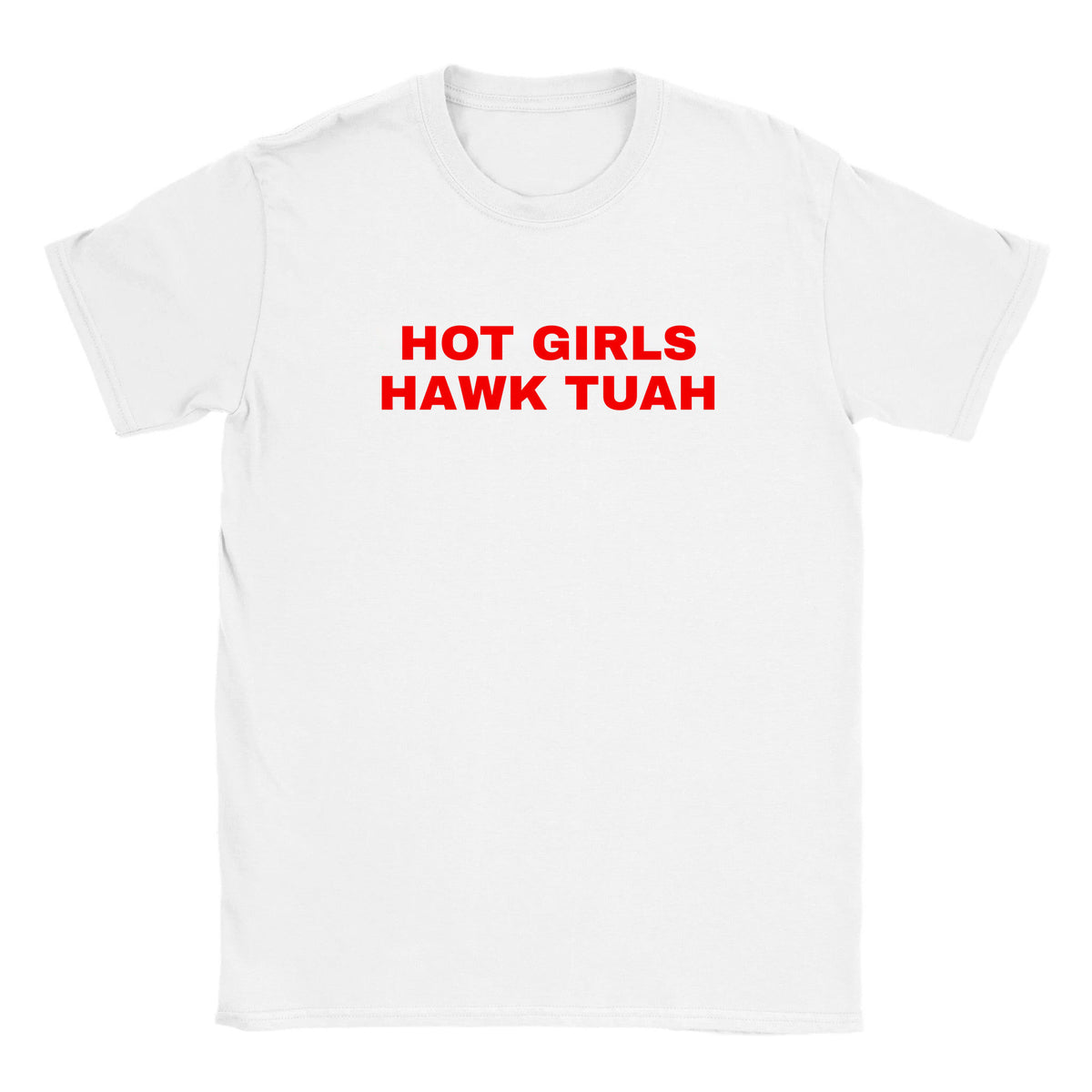 HOT GIRLS HAWK TUAH - BABY TEE – White