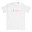 HOT GIRLS ARE LACTOSE INTOLERANT - BABY TEE – White