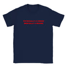 PHYSICALLY A VIRGIN MENTALLY A WHORE - BABY TEE – Navy
