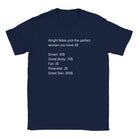 ALRIGHT FELLAS PICK THE PERFECT WOMEN YOU HAVE 5$ - BABY TEE – Navy