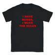 I HAVE BOOBS, I MAKE THE RULES - BABY TEE – Black