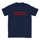 DYSLEXIC WITH TERFECT PITS - BABY TEE – Navy