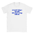 SORRY FOR BEING A HOT MILF IDK WHAT'S WRONG WITH ME - BABY TEE – White