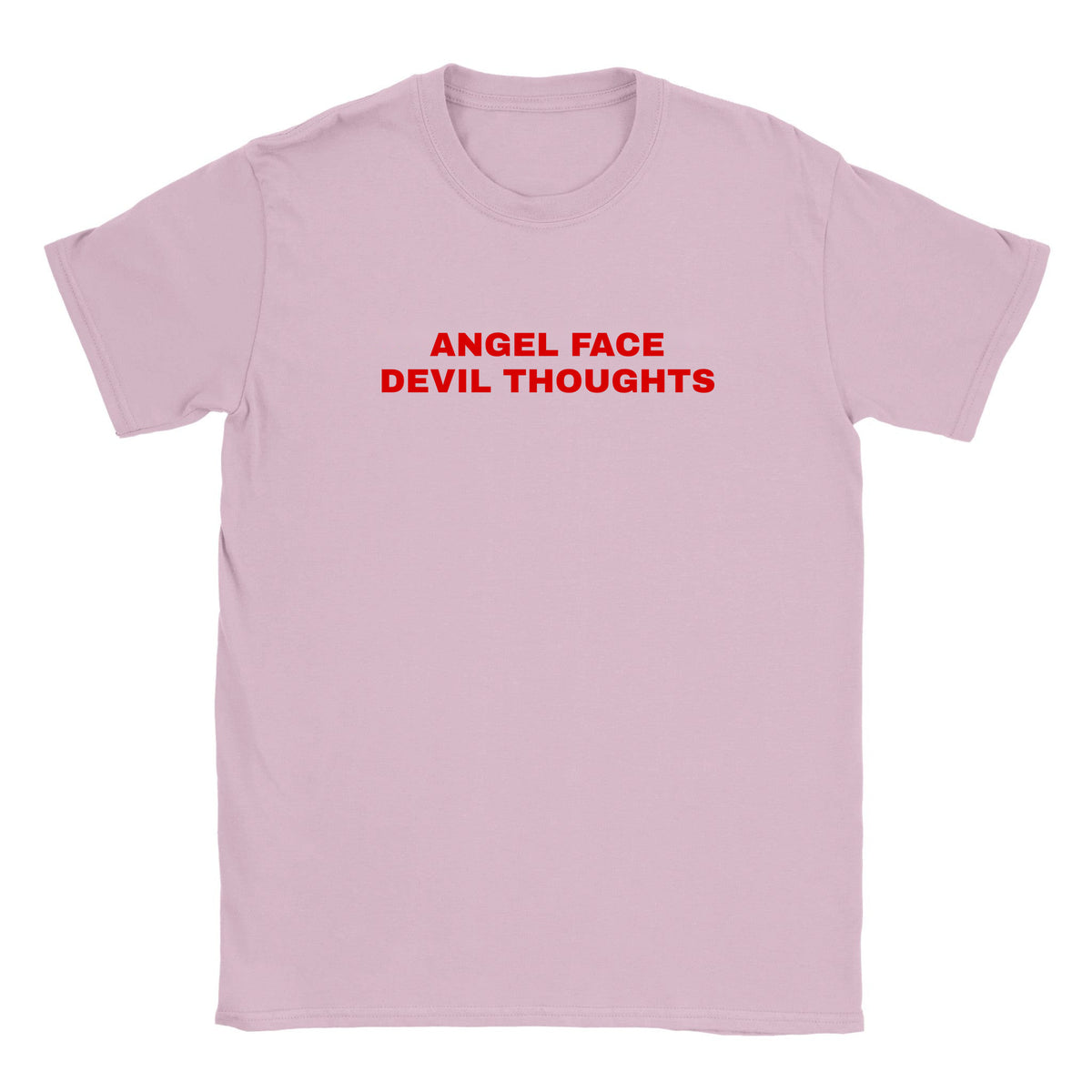 ANGEL FACE DEVIL THOUGHTS - BABY TEE – Light Pink