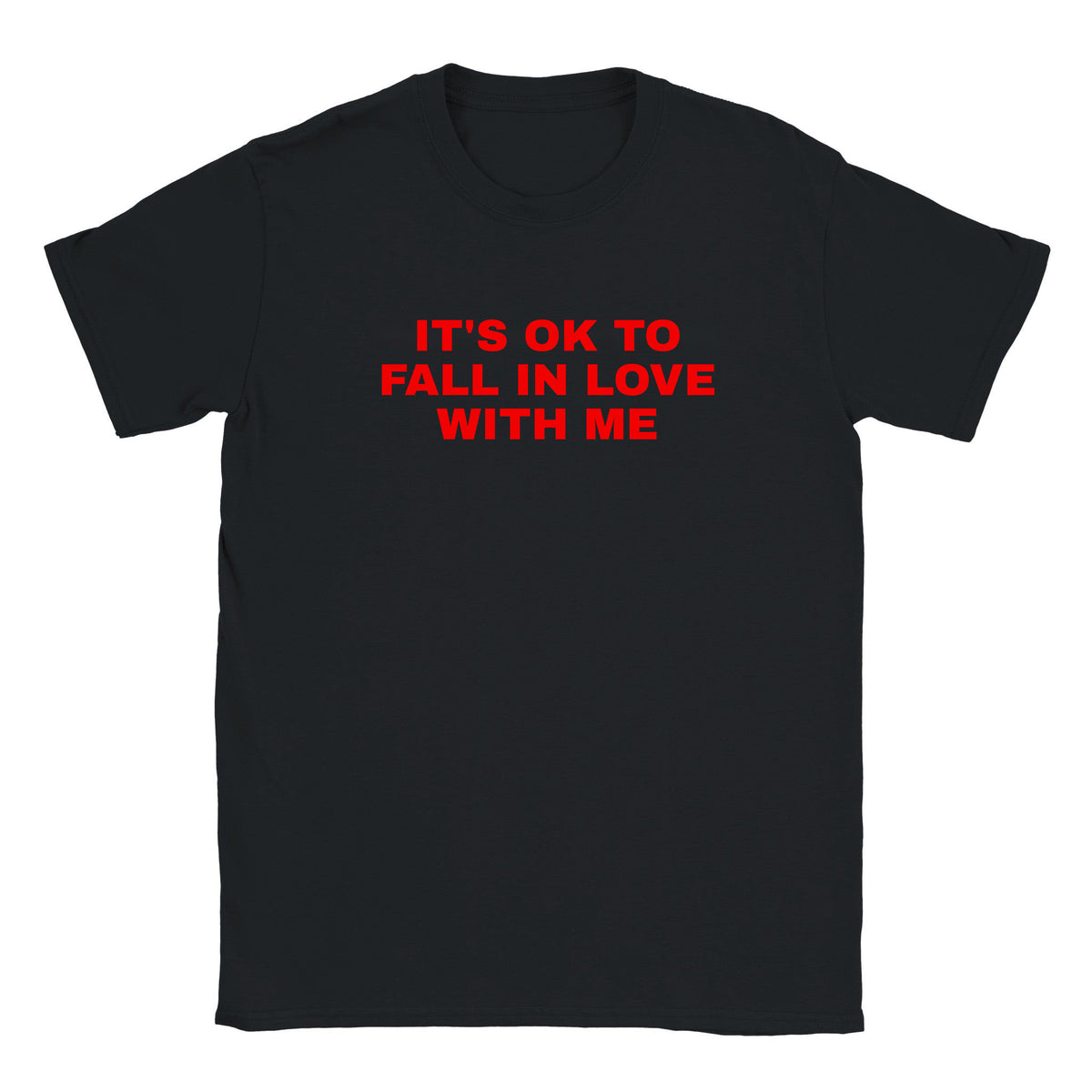 IT'S OK TO FALL IN LOVE WITH ME - BABY TEE – Black