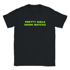 PRETTY GIRLS DRINK MATCHA - BABY TEE – Black