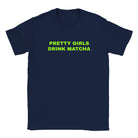 PRETTY GIRLS DRINK MATCHA - BABY TEE – Navy