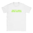 PRETTY GIRLS DRINK MATCHA - BABY TEE – White