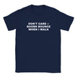 DON'T CARE + BOOBS BOUNCE WHEN I WALK - BABY TEE – Navy