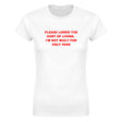 PLEASE LOWER THE COST OF LIVING. I'M NOT BUILT FOR ONLY FANS - WOMEN'S TEE – White