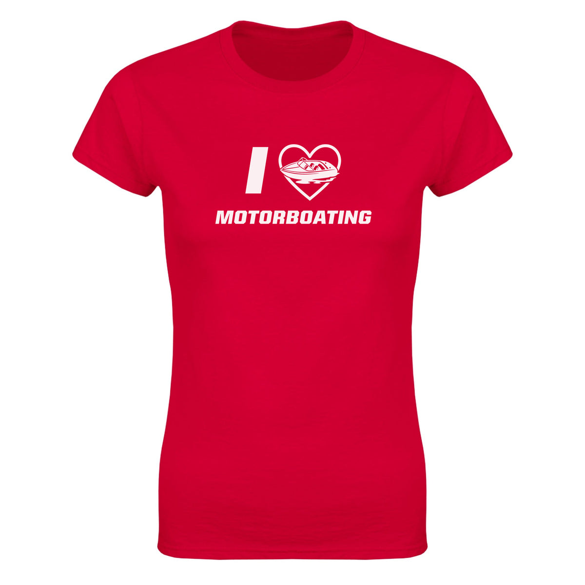 I LOVE MOTORBOATING - WOMEN'S TEE – Red