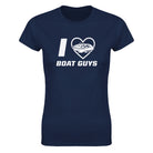 I LOVE BOAT GUYS - WOMEN'S TEE – Navy