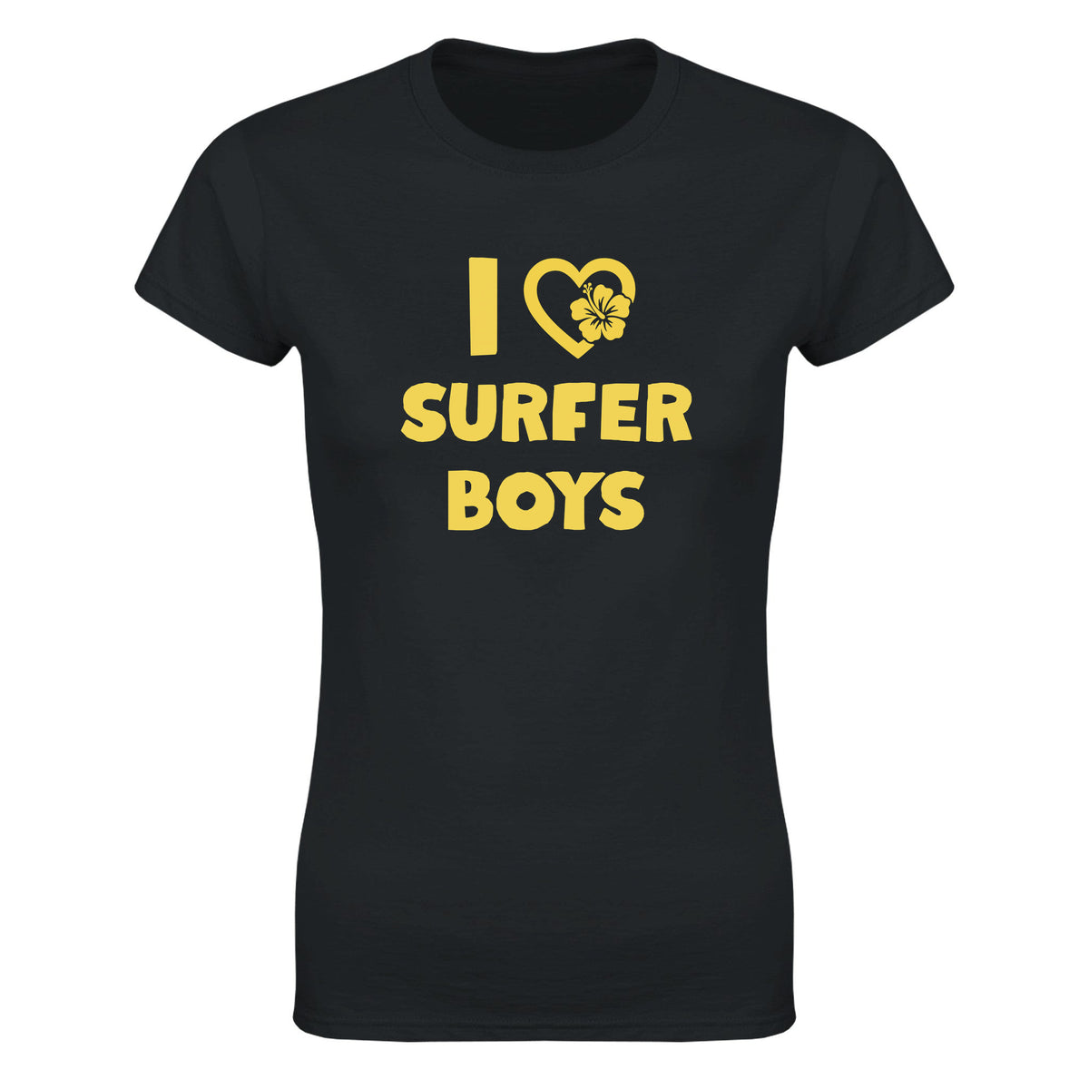 I LOVE SURFER BOYS - WOMEN'S TEE – Black